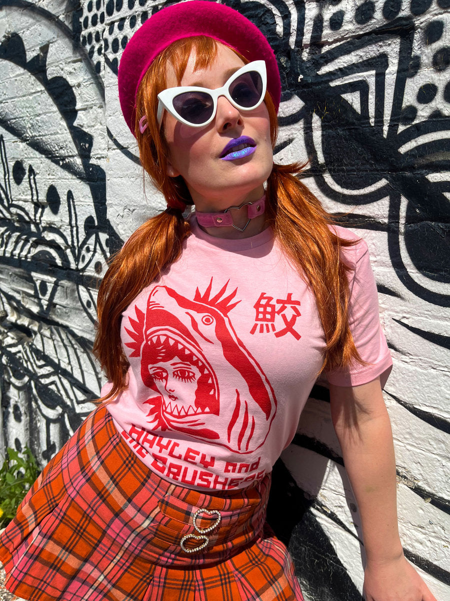 Hayley and the Crushers - Color Sharky Tee - Pink & Red