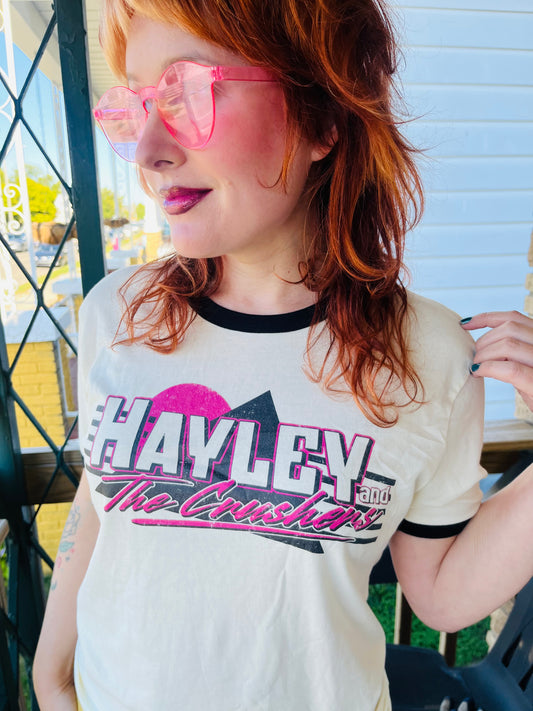 Hayley and the Crushers - CA Sunset Ringer Tee - Pink