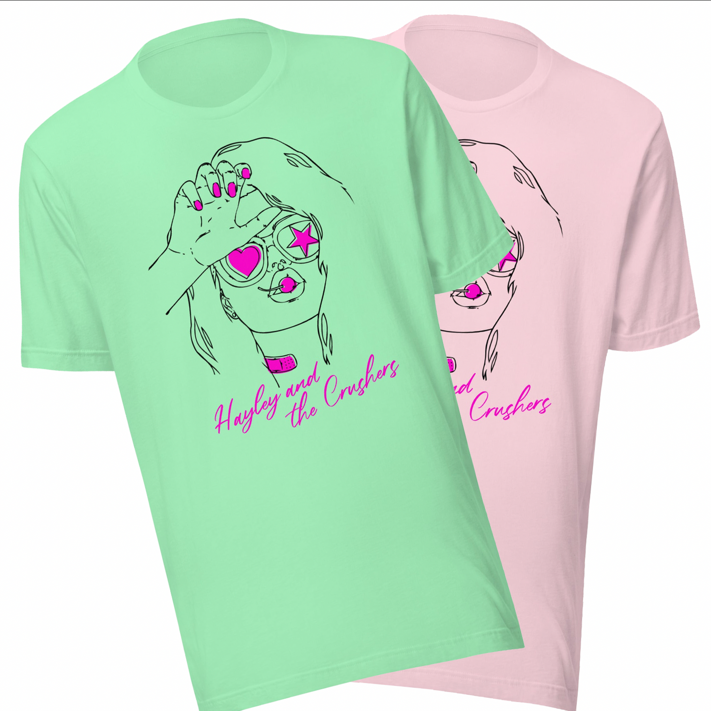 Hayley and the Crushers - Bad Girls Tee - Mint or Pink