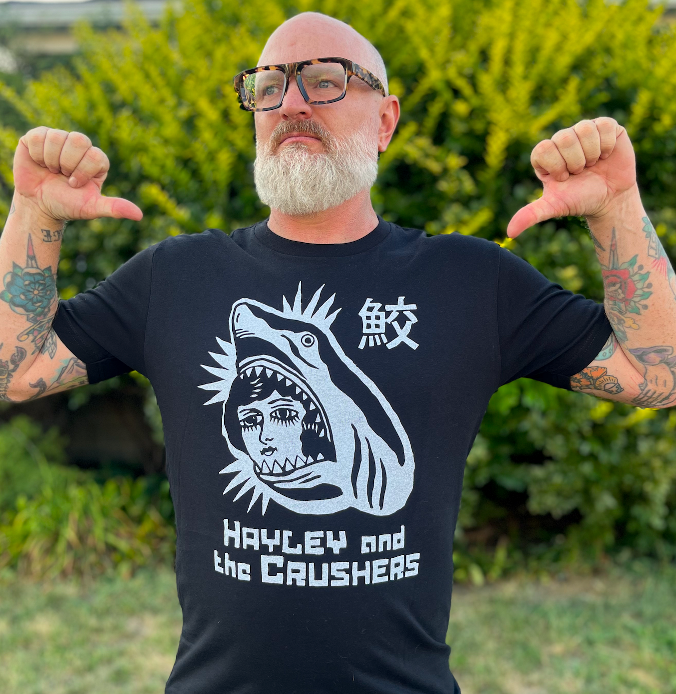 Hayley and the Crushers - Black Classic Sharky Tee