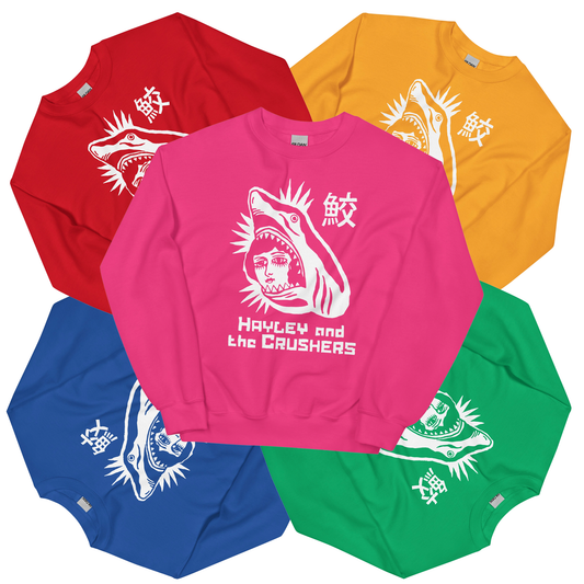 Hayley and the Crushers - Color Sharky Crew Neck (choose your color!)