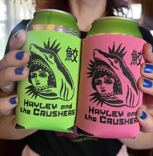 Hayley and the Crushers - Fun Sharky Koozie - pink or green