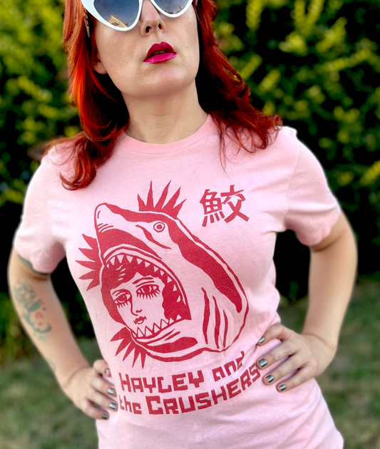 Hayley and the Crushers - Color Sharky Tee - Pink & Red
